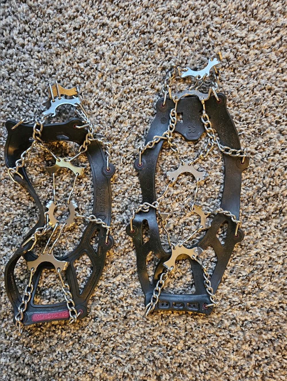 Micros Black and Silver Ice Grip Traction Cleats